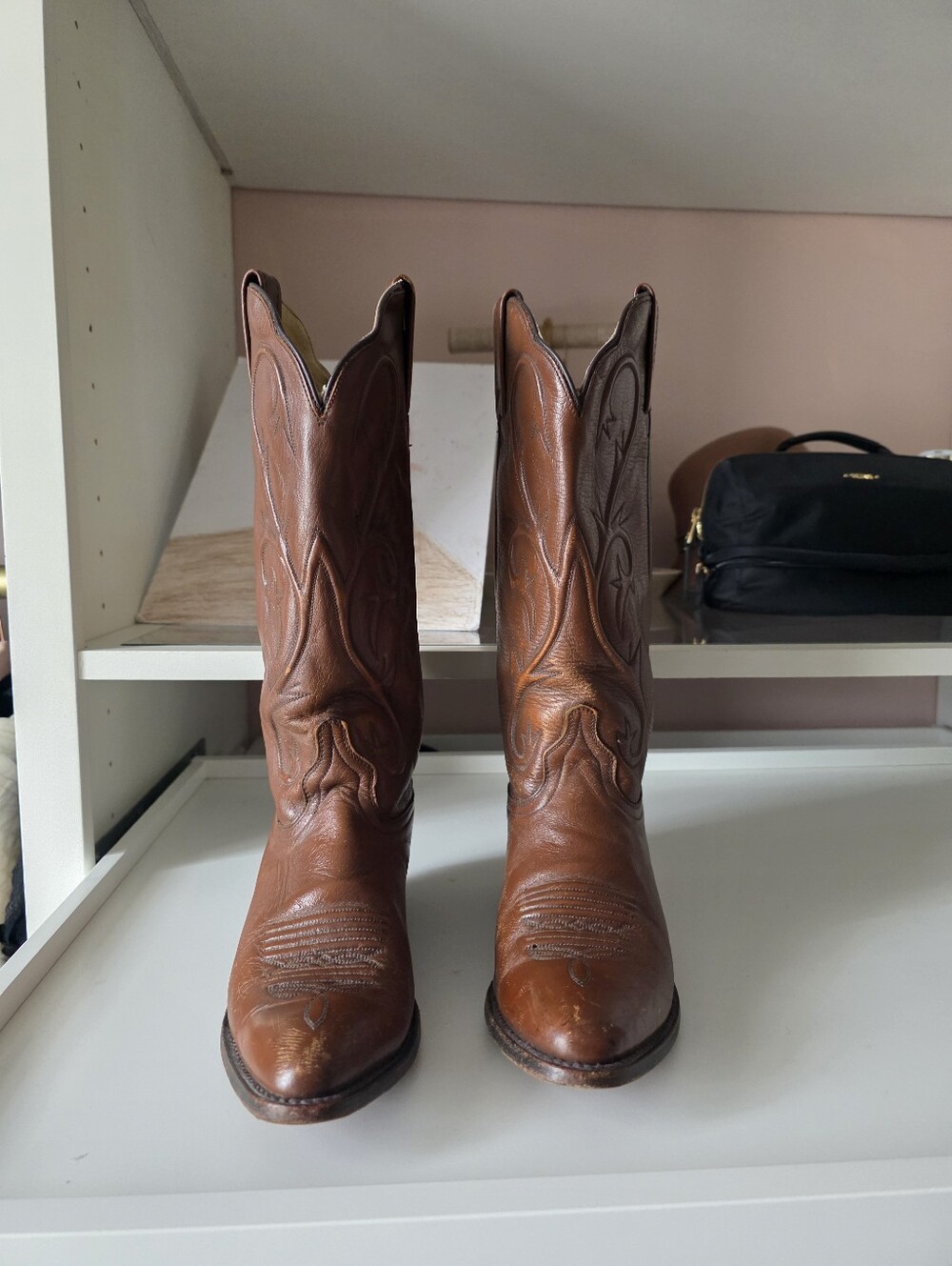 Dan Post Brown Leather Western Heeled Boots